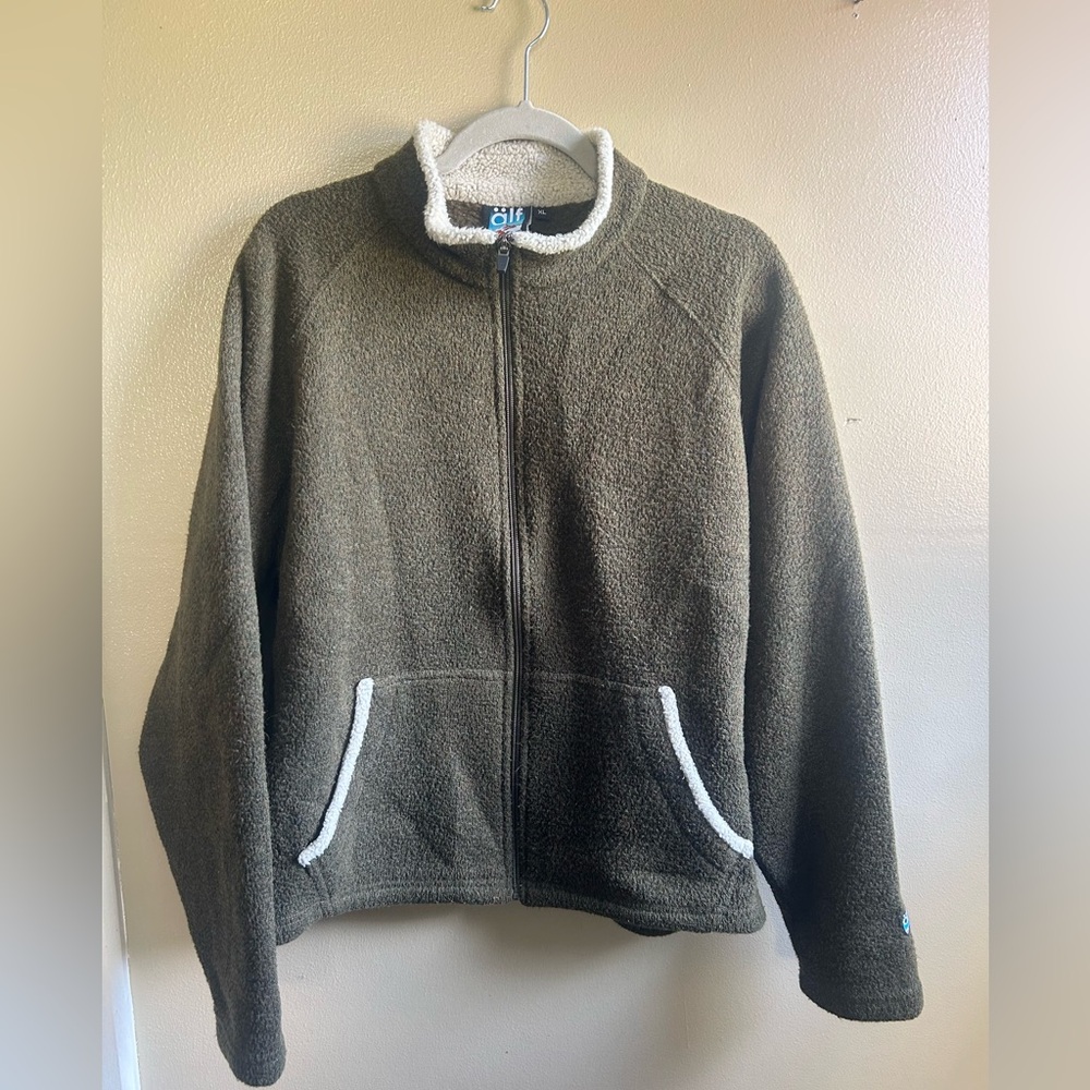 Kuhl Alf Fleece Jacket XL Alfpaca Green Full Zip Vintage Hike outdoor granola